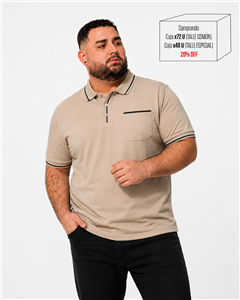 5105 - Chomba Jersey Con Bolsillos Y Vivos TALLE ESPECIAL