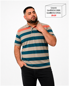 P5108 - Chomba Jersey Rayada TALLE ESPECIAL