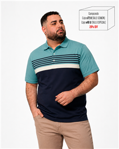 5109 - Chomba Jersey Rayada TALLE ESPECIAL