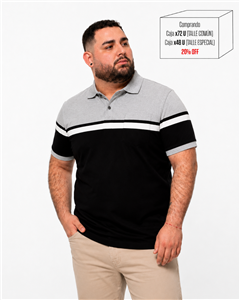P5111 - Chomba Jersey Rayada Con Bolsillo TALLE ESPECIAL