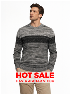 5461 - Sweater Escote Redondo Rayado Matizado
