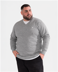 5805 - Escote en V Fino Polo Liso TALLE ESPECIAL