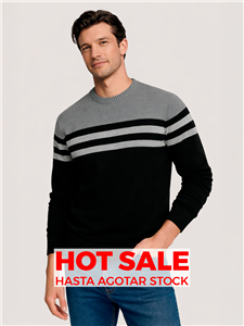 8010 - Sweater Escote Redondo Rayado