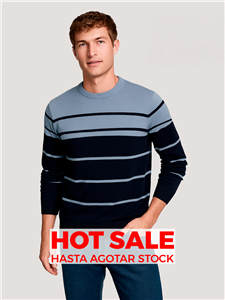 P8011 - Sweater Escote Redondo Rayado