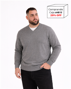8101 - Sweater Escote V TALLE ESPECIAL