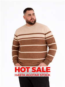 P8111 - Sweater Escote Redondo Rayado TALLE ESPECIAL
